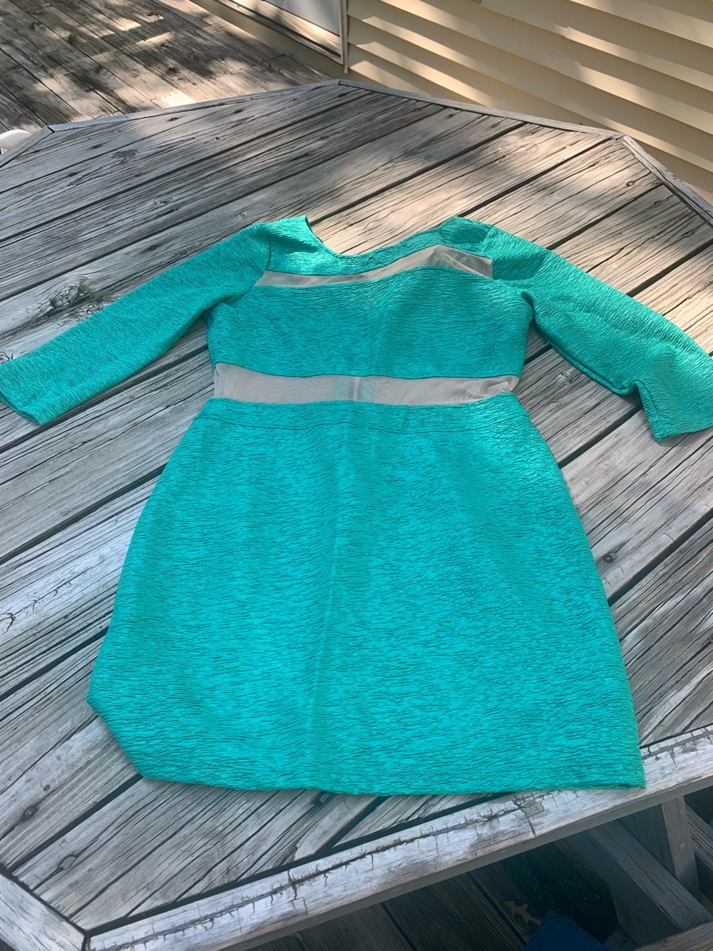 Arden B women’s Teal Dress with Sheer Insets